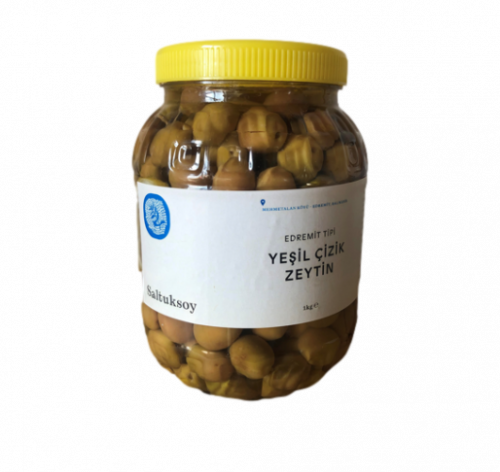 Edremit Tipi Yeşil Çizik Zeytin - 1 kg